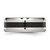 Chisel Stainless Steel Polished Black Enamel 8 mm Beveled Edge Wedding Band - View 3