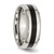 Chisel Stainless Steel Polished Black Enamel 8 mm Beveled Edge Wedding Band - View 4