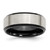 Chisel Stainless Steel Polished Black Ion-Plated with Brushed Center 8 mm Beveled Edge Wedding Band, Flat