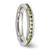 Chisel Stainless Steel Polished 4 mm August Light Green Cubic Zirconia Ring - View 4