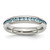 Chisel Stainless Steel Polished 4 mm December Teal Cubic Zirconia Ring