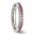Chisel Stainless Steel Polished 4 mm July Dark Pink Cubic Zirconia Ring - View 4