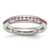 Chisel Stainless Steel Polished 4 mm October Pink Cubic Zirconia Ring