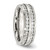 Chisel Stainless Steel Brushed with Double Row Cubic Zirconia 7 mm Band Ring - View 4