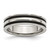 Stainless Steel 6 mm Grooved and Black Rubber Wedding Band