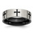 Chisel Stainless Steel Brushed and Polished Black Ion-Plated Crosses 7 mm Wedding Band, Flat