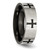 Chisel Stainless Steel Brushed and Polished Black Ion-Plated Crosses 7 mm Wedding Band, Flat - View 4