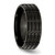 Chisel Stainless Steel Brushed Black Ion-Plated 8 mm Grooved Wedding Band, 8 mm Wide, Rounded - View 4