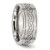 Chisel Stainless Steel Brushed and Polished Scroll Design 9 mm Ridged Edge Wedding Band, Flat - View 4