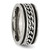 Chisel Stainless Steel Brushed and Polished Black Ion-Plated Chain Inlay 10 mm Wedding Band, Flat - View 4