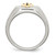 Chisel Stainless Steel Polished with 14K Gold Accent Sapphire Cross Signet Ring, 15 mm - View 2