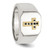 Chisel Stainless Steel Polished with 14K Gold Accent Sapphire Cross Signet Ring, 15 mm - View 5