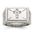 Chisel Stainless Steel Polished and Textured 0.05ct Diamond Cross 13.25 mm Band Ring
