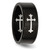 Chisel Stainless Steel Brushed Black Ion-Plated with Cross 9 mm Wedding Band, Flat - View 5