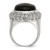 Stainless Steel Black Glass with Textured Edge Ring - View 2