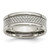 Stainless Steel Polished with Grey Carbon Fiber Inlay 8 mm Wedding Band