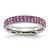 Stainless Steel 4 mm Polished Light Purple Crystal Ring