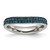 Stainless Steel 4 mm Polished Blue Crystal Wavy Ring