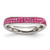 Stainless Steel 4 mm Polished Pink Crystal Ring - SR267