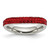Stainless Steel 4 mm Polished Red Crystal Ring
