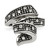 Stainless Steel Crystal Antiqued Swirl Ring, 22 mm