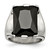 Stainless Steel Black Cubic Zirconia Polished Ring, 17 mm