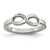 Chisel Stainless Steel Polished Infinity Symbol with Cubic Zirconia Ring, 6 mm