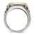 Chisel Stainless Steel with Sterling Silver Jesus Yellow Ion-Plated Polished Ring, 18 mm - View 2