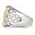 Chisel Stainless Steel with Sterling Silver Jesus Yellow Ion-Plated Polished Ring, 18 mm - View 3