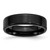 Chisel Stainless Steel Polished Brushed Center Black Ion-Plated 6 mm Beveled Edge Wedding Band, Flat