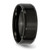 Chisel Stainless Steel Polished Brushed Center Black Ion-Plated 8 mm Beveled Edge Wedding Band, Flat - View 4