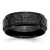 Chisel Stainless Steel Polished and Hammered Black Ion-Plated 8 mm Beveled Edge Wedding Band, Flat