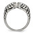 Stainless Steel Polished and Antiqued Wings Ring - View 2