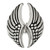 Stainless Steel Polished and Antiqued Wings Ring - View 4