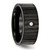 Chisel Stainless Steel Brushed and Polished Black Ion-Plated with Cubic Zirconia 9 mm Flat Wedding Band - View 5