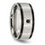 Chisel Stainless Steel Brushed and Polished Black Ion-Plated with Black Cubic Zirconia 9 mm Wedding Band - View 5