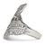 Stainless Steel Polished Leaf with CZs Ring - View 3