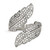 Stainless Steel Polished Leaf with CZs Ring - View 4