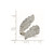 Stainless Steel Polished Leaf with CZs Ring - View 6