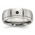 Chisel Stainless Steel Polished Brushed Center Black 0.05ct Diamond 8 mm Wedding Band