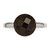 Stainless Steel Polished Dark Brown Glass Ring - View 4