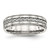 Stainless Steel with Sterling Silver Braid Inlay Brushed/Polished 6 mm Wedding Band - SR465