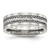 Stainless Steel with Sterling Silver Inlay Polished/Brushed Edge 7 mm Wedding Band