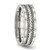 Stainless Steel with Sterling Silver Inlay Polished/Brushed Edge 7 mm Wedding Band - View 4