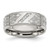 Stainless Steel Polished and Textured with Cubic Zirconia 8 mm Wedding Band