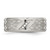 Stainless Steel Polished and Textured with Cubic Zirconia 8 mm Wedding Band - View 4