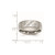 Stainless Steel Polished and Textured with Cubic Zirconia 8 mm Wedding Band - View 7