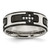 Stainless Steel Polished Black Ion-Plated with Cubic Zirconia Cross 8 mm Wedding Band