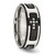 Stainless Steel Polished Black Ion-Plated with Cubic Zirconia Cross 8 mm Wedding Band - View 5
