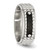 Stainless Steel Brushed and Polished Black Ion-Plated Faceted 8 mm Wedding Band - View 5